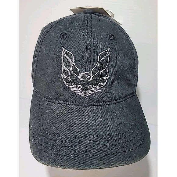 GM Official Pontiac Firebird Graphic Logo Black Hat Baseball Cap New w/ Tags VTG - Picture 2 of 8